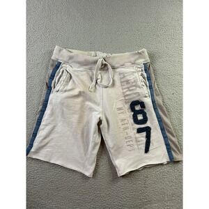 Aeropostale Y2K Mens Fleece Drawstring Sweat Shorts Distressed 87 Stripes Mens L